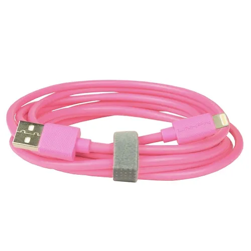 10' LinkPin MFi Lightning to USB Charge/Sync Cable - For Apple Devices with Lightning Connector (Pink)