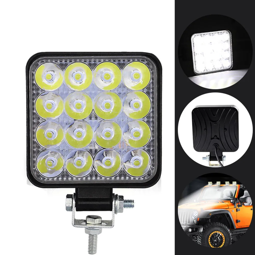 10PCS 80W 4" Square LED Work Flood Lights 12V 6800LM