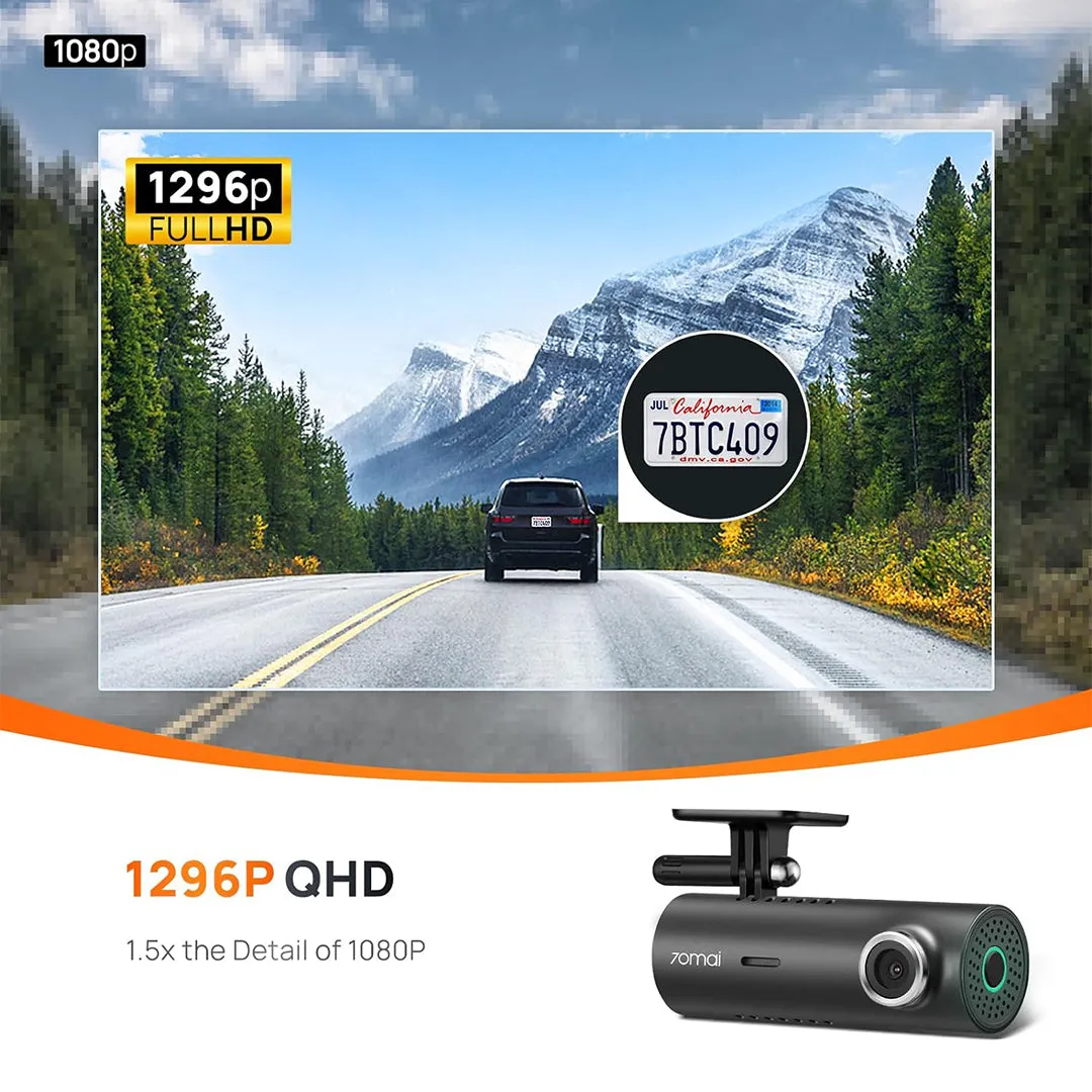 70mai M300 Car Recorder DashCam FHD  1296p Support Parking Surveillance | GREY / ROSE GOLD / NAVY