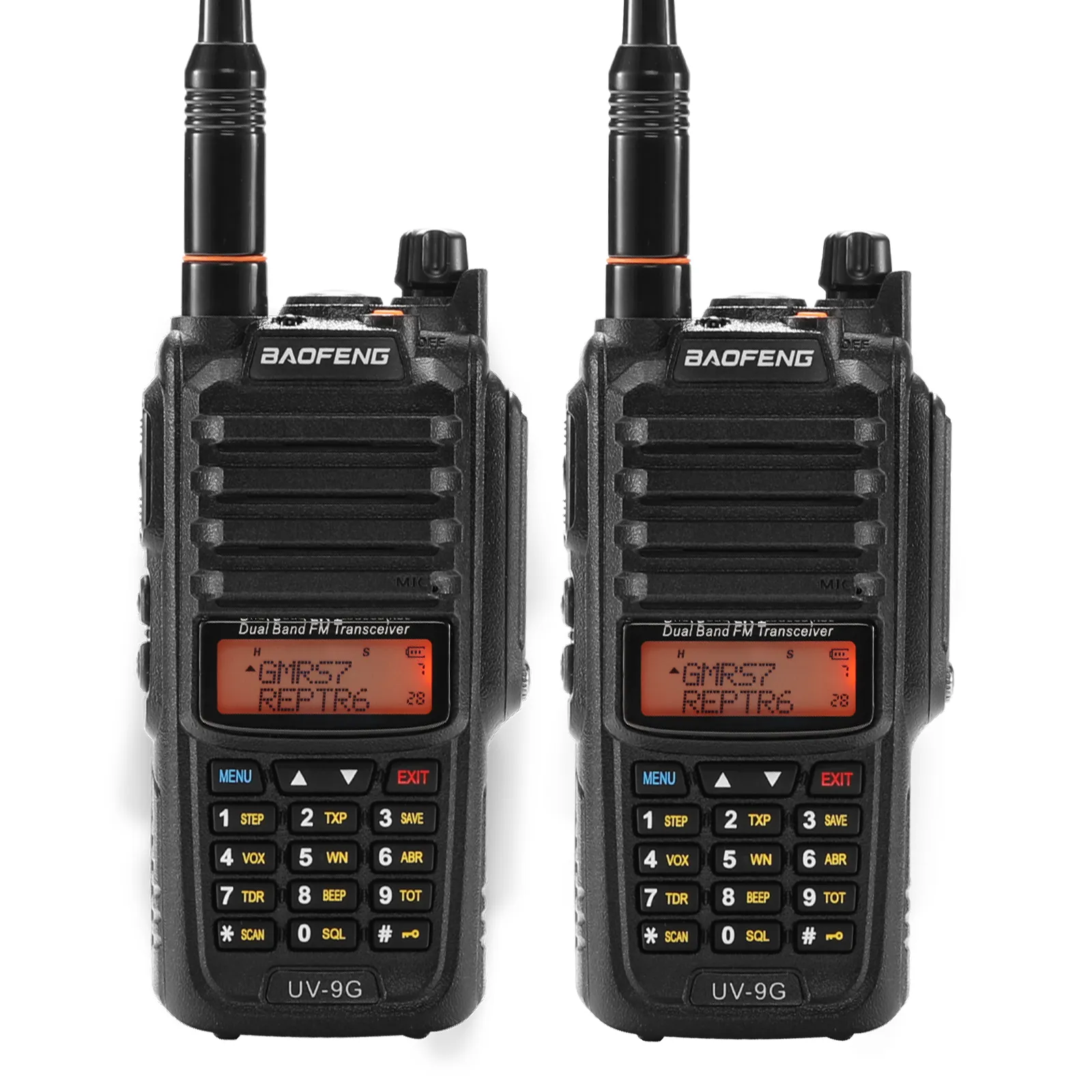 Baofeng UV-9G GMRS Radio [2 Packs] | 5W | IP67 Waterproof | Repeater Capable | V/UHF Scanner | NOAA