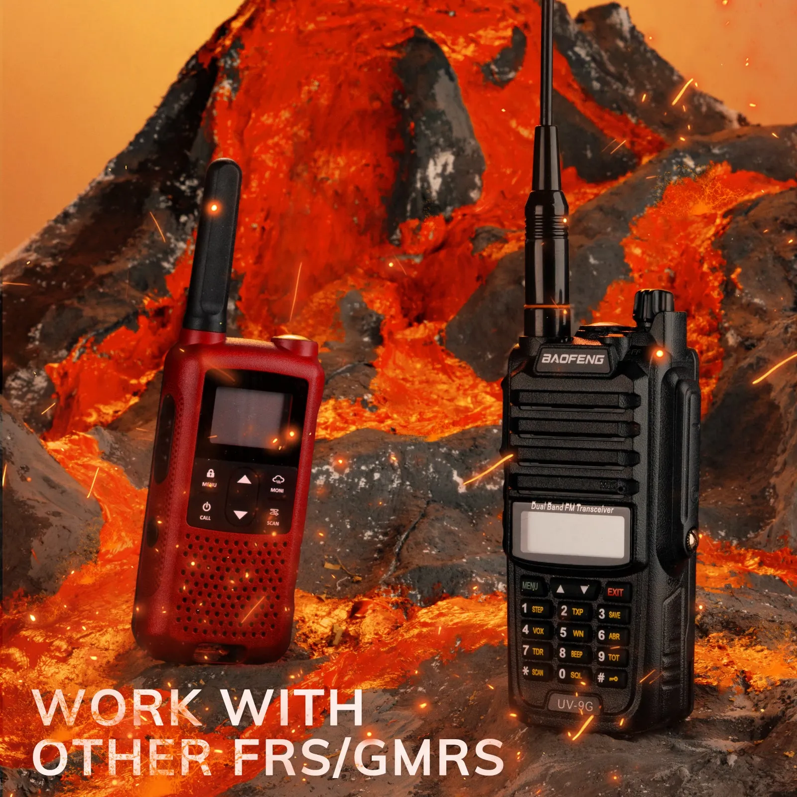 Baofeng UV-9G GMRS Radio | 5W | IP67 Waterproof | Repeater Capable | V/UHF Scanner | NOAA