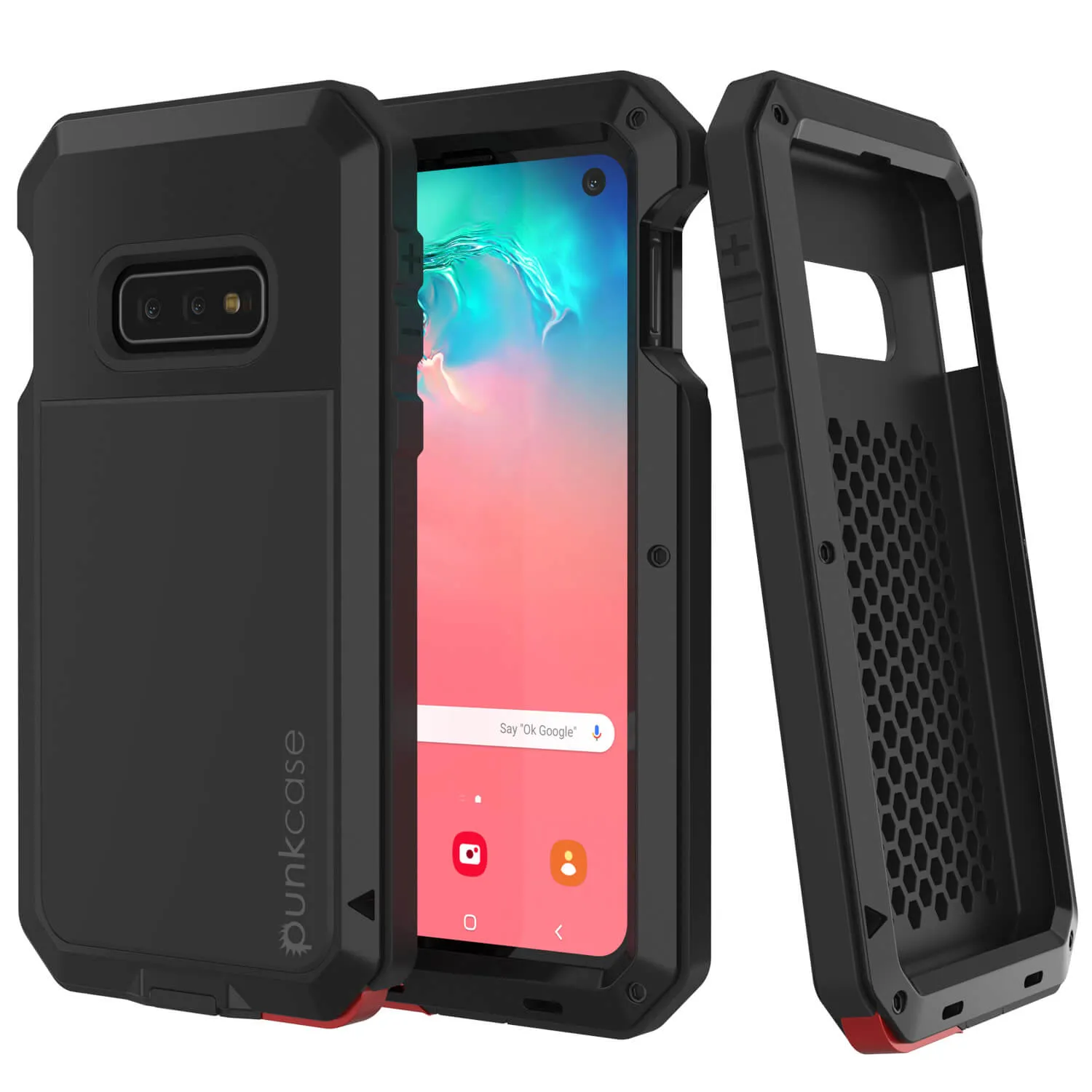 Galaxy S10e Metal Case, Heavy Duty Military Grade Rugged Armor Cover [Black]