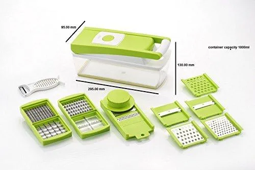 Ganesh Vegetable Dicer,12 Cutting Blades, Green