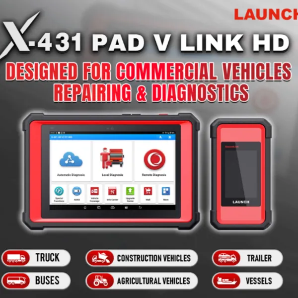 GT-LTDM2 Launch X-431 PAD V LINK HD Professional Truck Diagnostics Machine