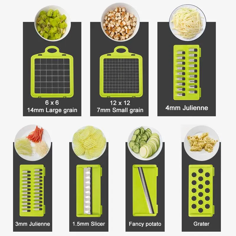 Pro Multifunctional Vegetable Fruits Chopping Potato Slicer Carrot Grater Kitchen Accessories Gadgets Steel Blade Kitchen shredders