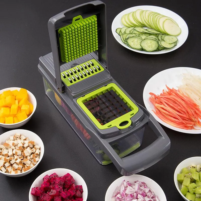 Pro Multifunctional Vegetable Fruits Chopping Potato Slicer Carrot Grater Kitchen Accessories Gadgets Steel Blade Kitchen shredders