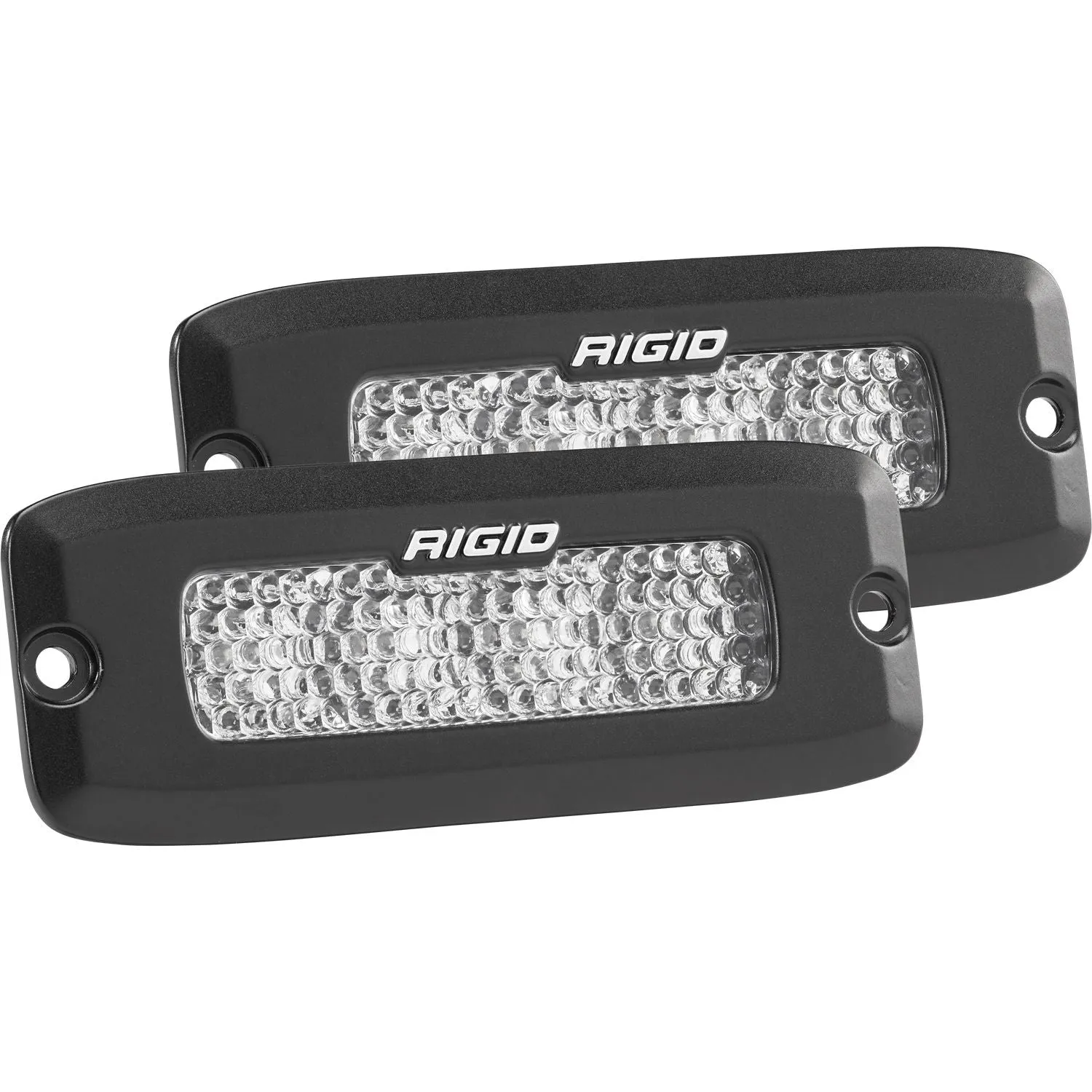 RIGID SR-Q Series PRO Flood Diffused Flush Mount Black Housing Pair