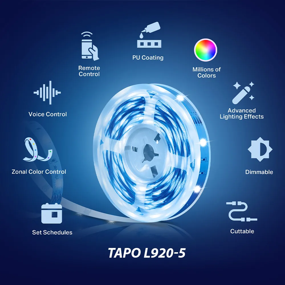 TP-Link Tapo L900-5 RGB / L920-5 RGBIC / L930-5 16M RGB Smart LED Light Strip with Remote & Voice Control