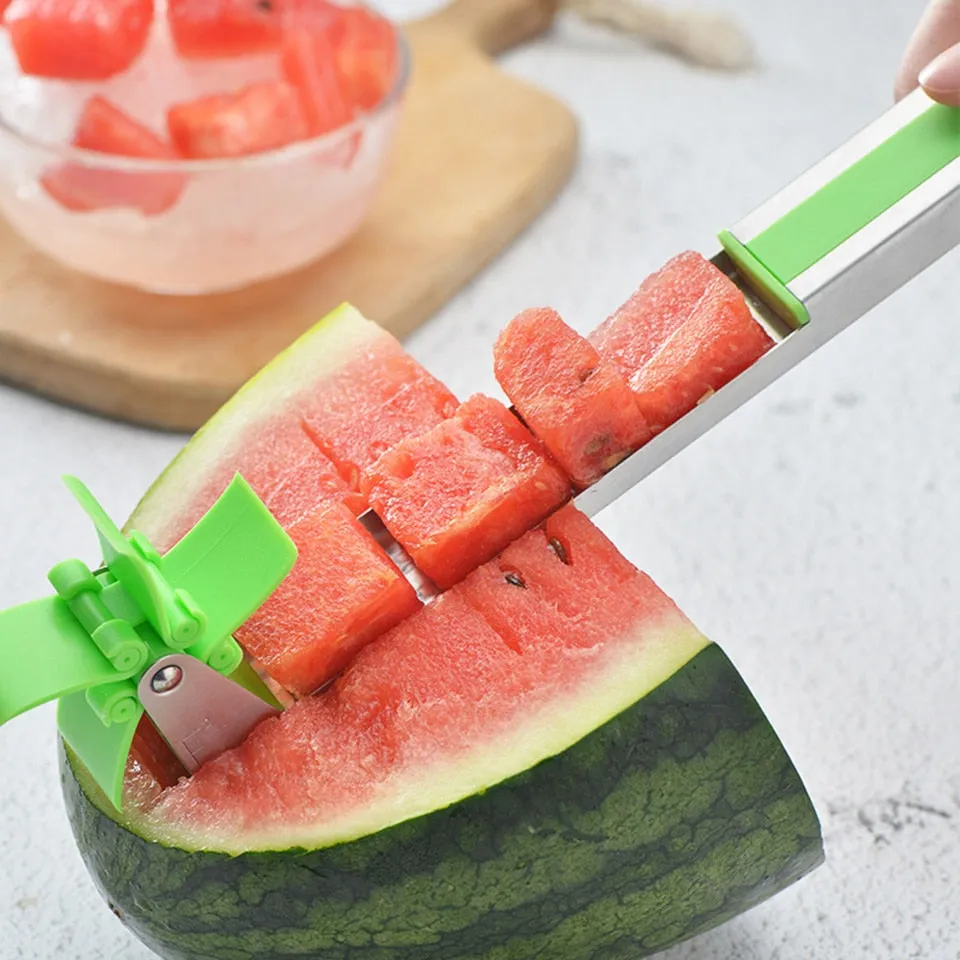 Transhome Watermelon Slicer Cutter Stainless Steel Windmill Cut Watermelon Artifact Fruit Cutter Kitchen Gadgets Fruit Tool 2019