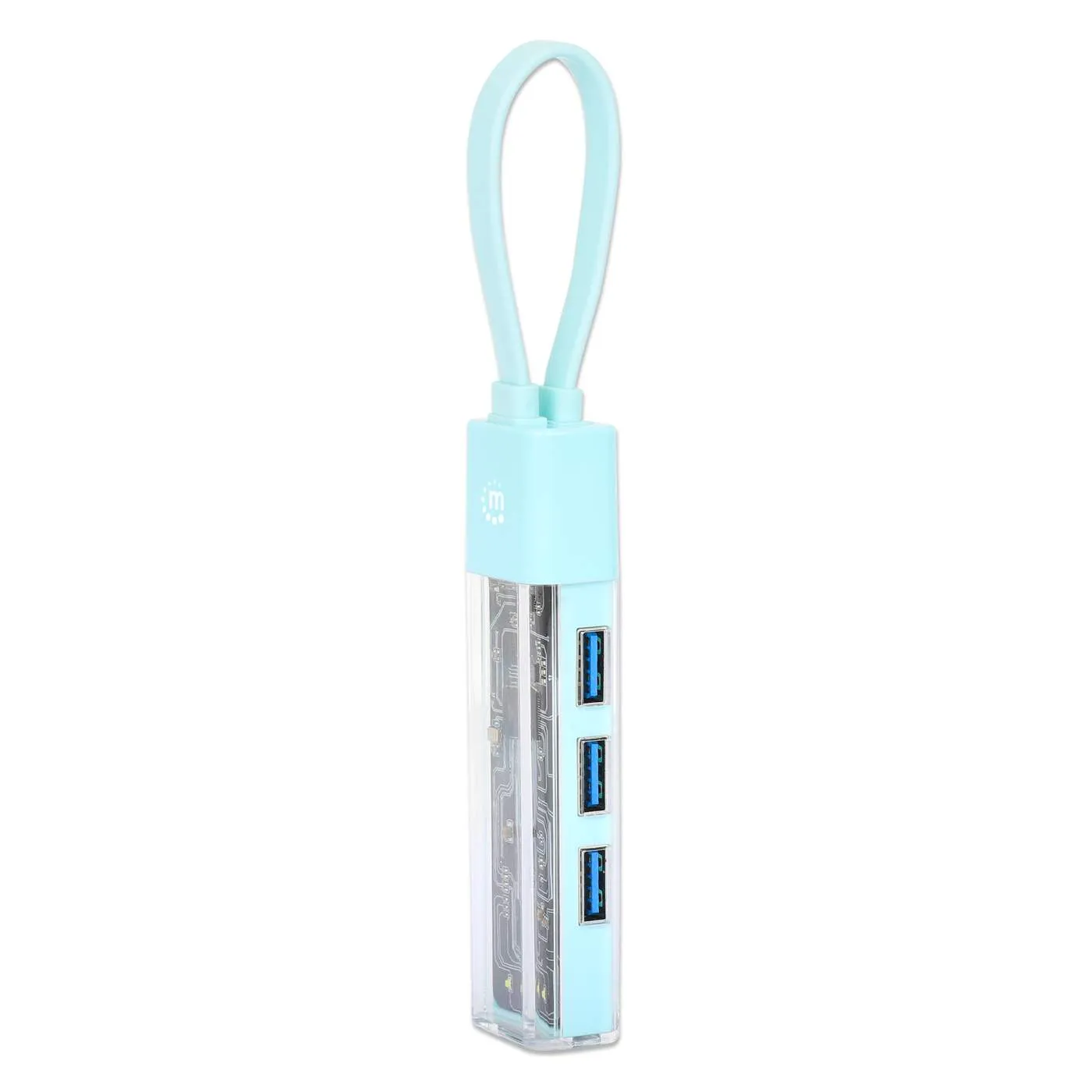 Transparent 4-Port USB 3.0 Type-C / Type-A Combo Hub