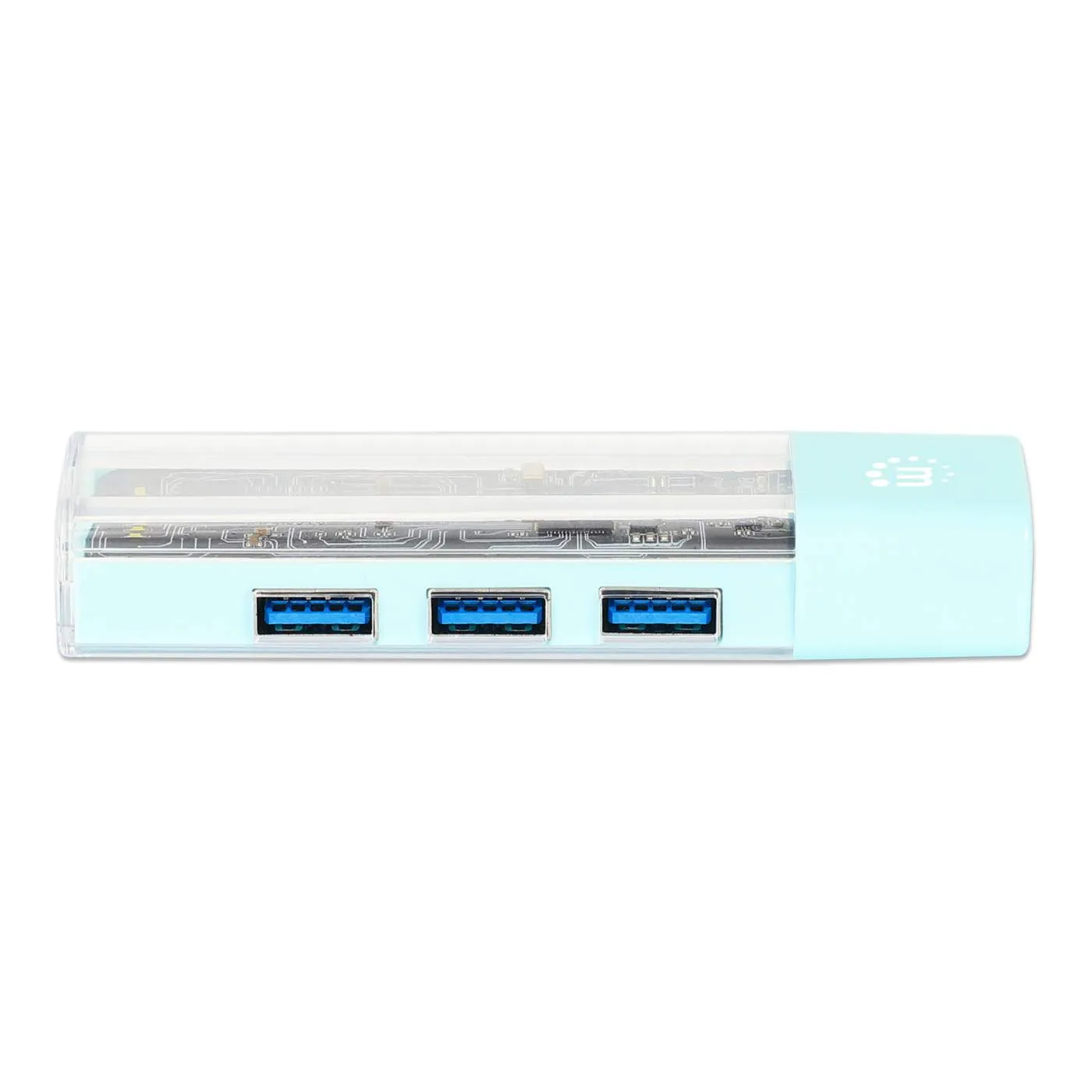 Transparent 4-Port USB 3.0 Type-C / Type-A Combo Hub