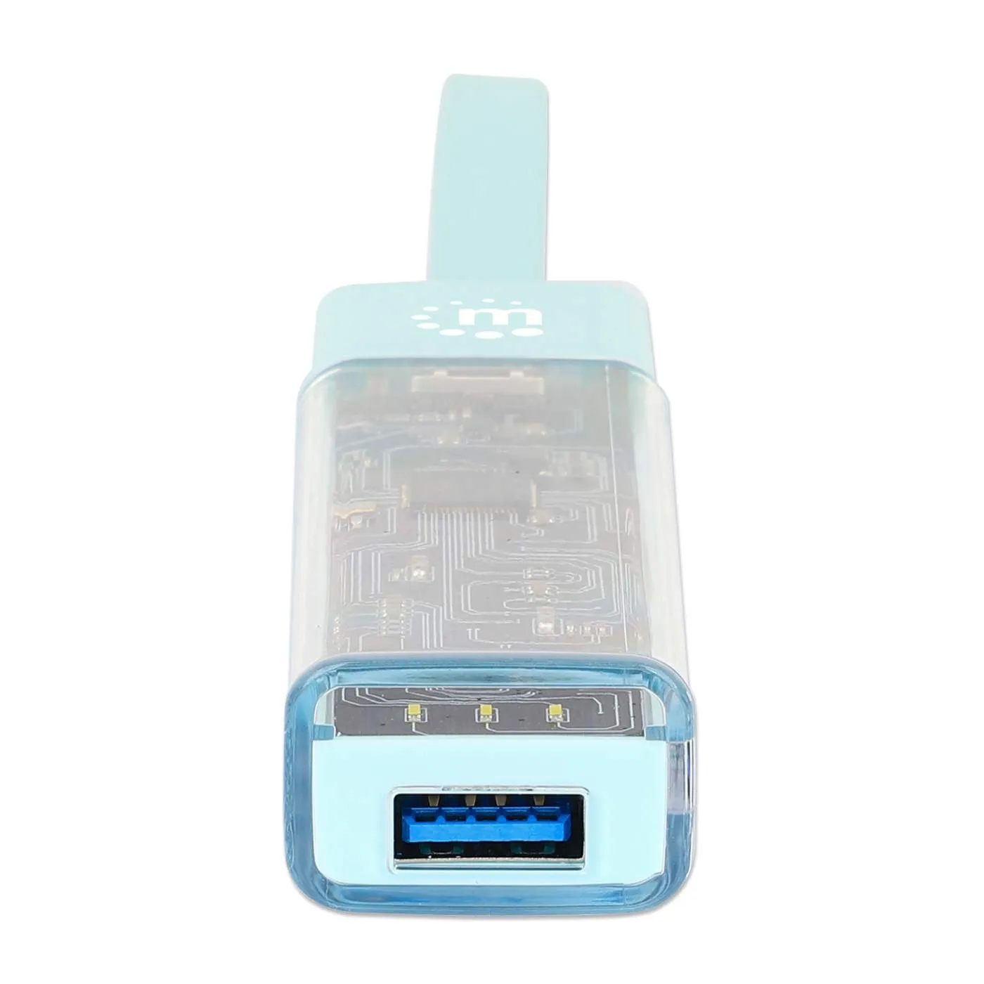 Transparent 4-Port USB 3.0 Type-C / Type-A Combo Hub